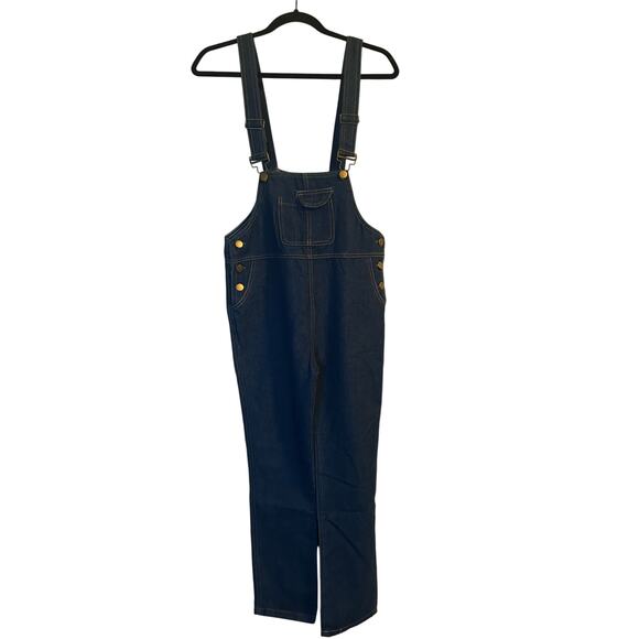 NWOT Unbranded Blue Denim Overalls Adjustable Straps EU Size 160 (US Size 14) - Picture 2 of 4